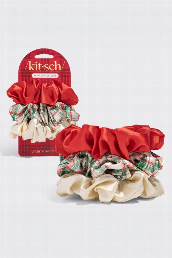 Holiday Satin Scrunchies 3pc